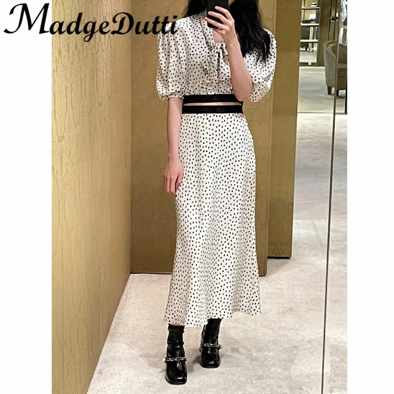 

Женская короткая рубашка с рукавами-фонариками и эластичным поясом