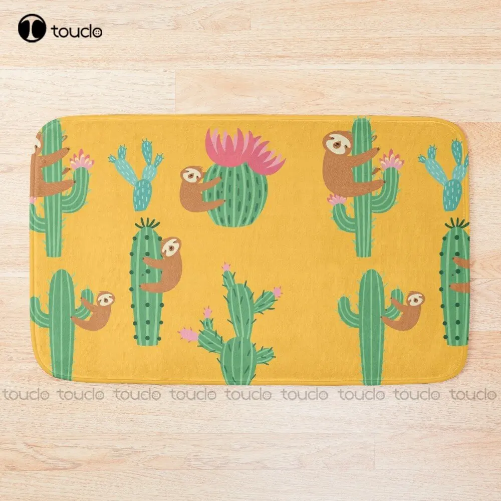 

Sloth Cacti Bath Mat Cartoon Bath Mats