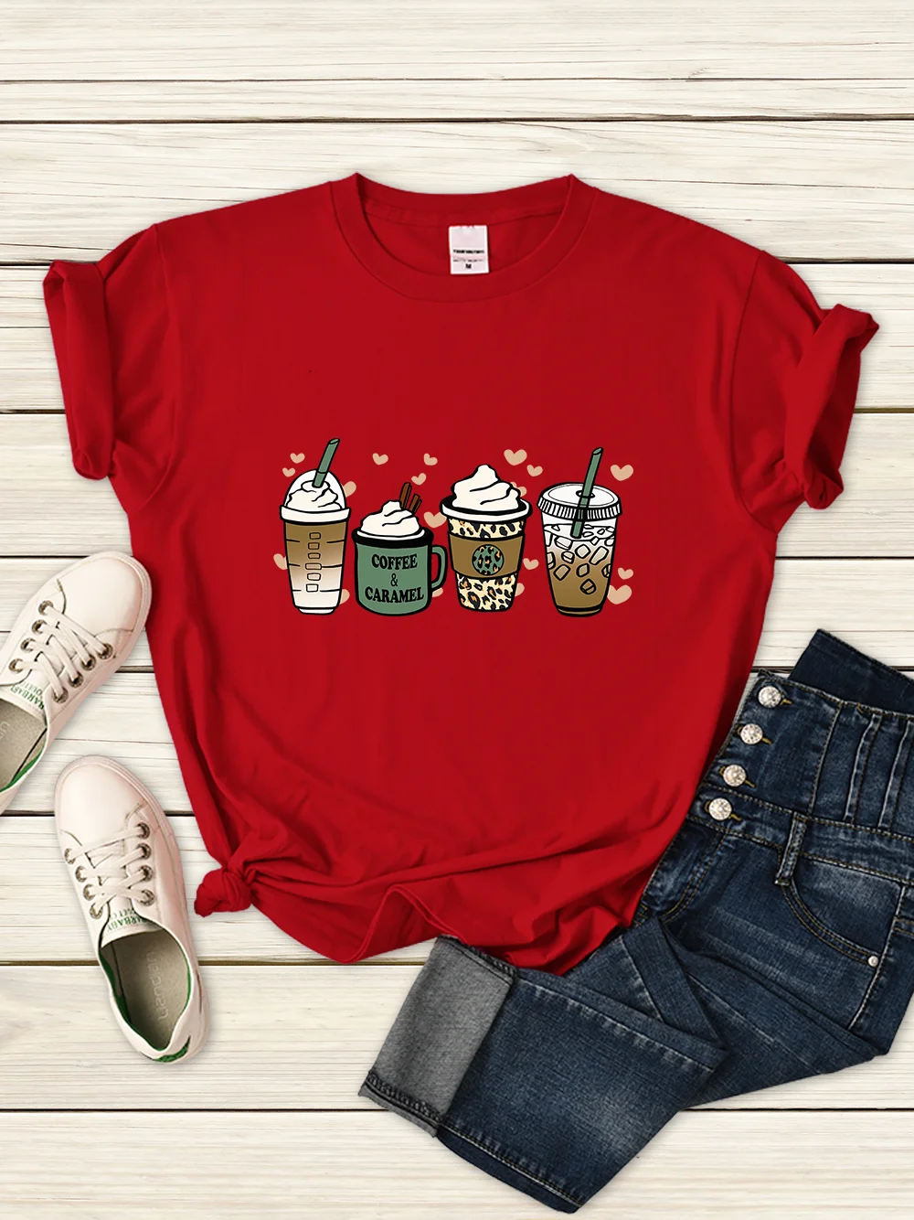 

Summer Essential Coffee Drink T Shirt Female Simplicity Fashion Clothes Harajuku Comfortable Short Sleeve Casual Daily Clothing