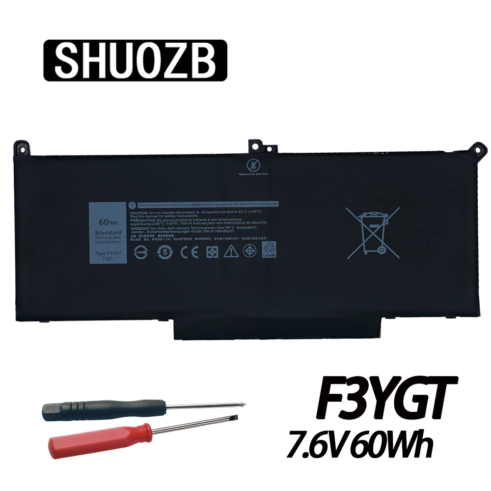 

New F3YGT Laptop Battery For Dell Latitude 12 7000 E7280 E7290 E7380 E7390 E7480 E7490 Series 2X39G DM3WC 0DM3WC 7.6V SHUOZB