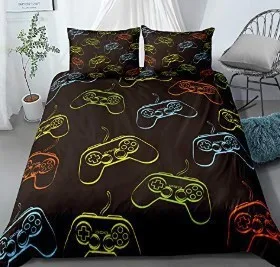 

Gamepad Comforter Cover Gamer Bedding Game Duvet Cover for Youth Kids Boys Modern Game Controller Bedspread Set Teens Video