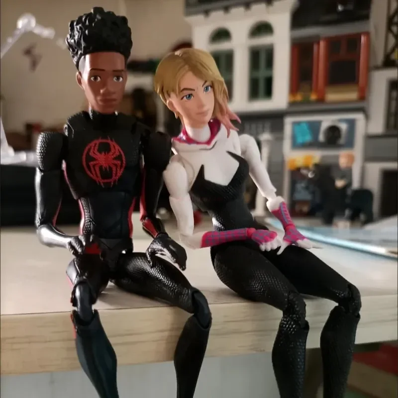 

Marvel Spider-Man Action Figures Miles Morales Gwen Stacy Spider-Man Across The Spider-Verse Shf Figure Pvc Spiderman Model Toys