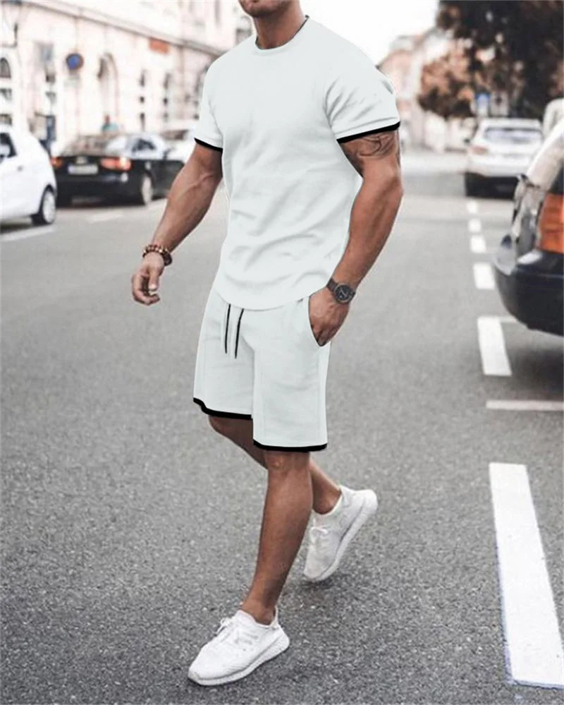 

3D Print Suit Summer Men Sets O-neck Men's Tracksuit Oversized Tshirt Shorts Jogger Outfit Causal Sportwear Two-piece Clothing