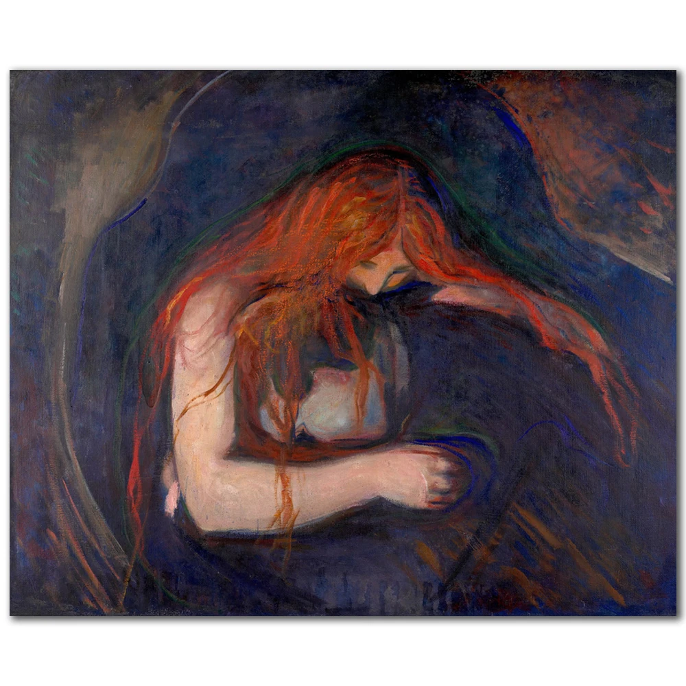 Картина на холсте Love and Pain вампирский плакат By Munch Импрессионизм - купить по
