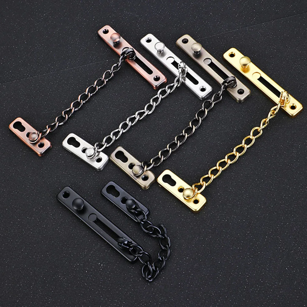 

Stainless Steel Anti-theft Door Chain Bedroom Kids Safety Door Bar Lock Hotel Anti-lock Buckle Insurance Door Bolt with Screws