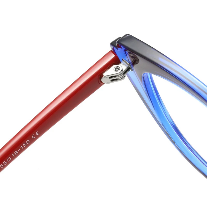 Модные женские очки для чтения Cateye синие с пружинными петлями компьютерные + 500 600