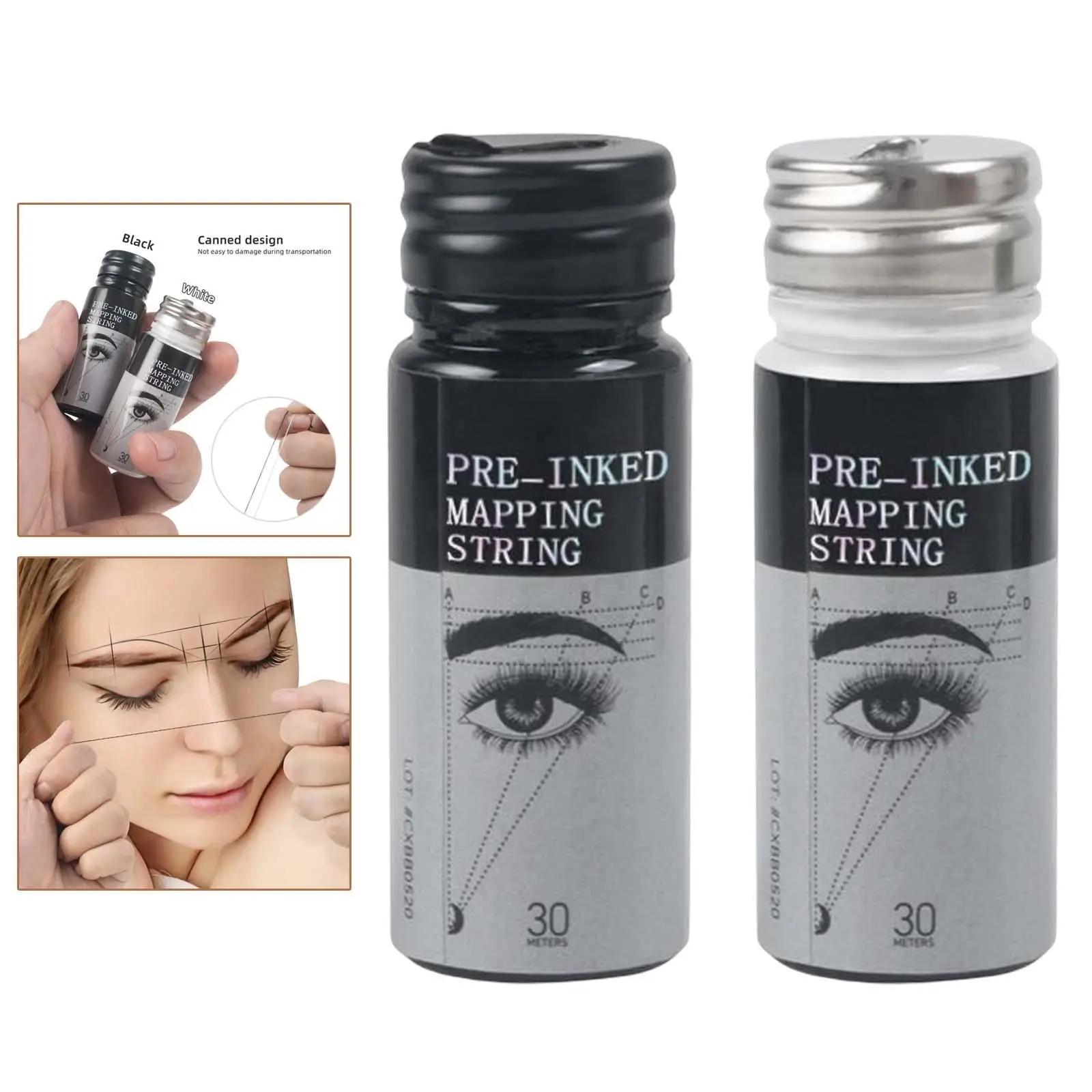30 м предварительно нанесенные чернила для картирования бровей линейка вышивания