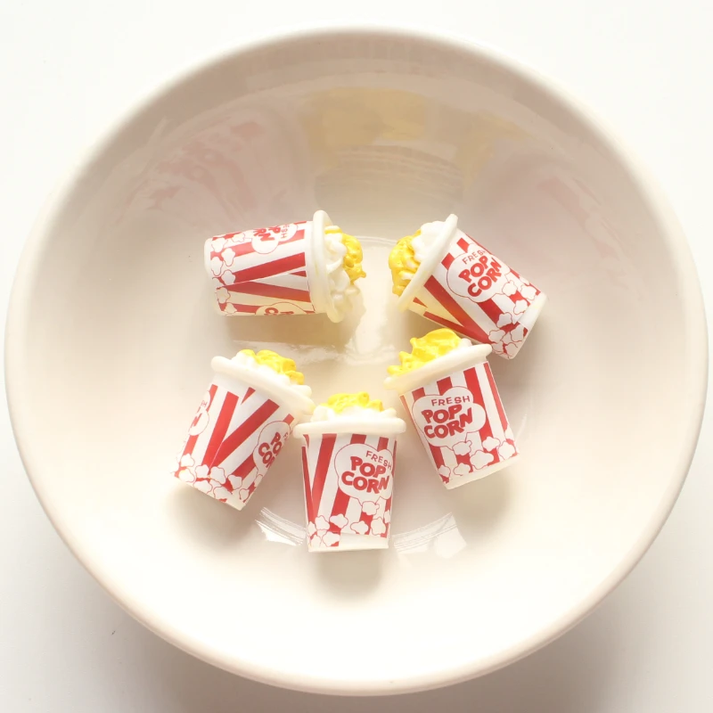 10 шт. 19*25 мм мини-попкорн искусственный 3D из смолы в форме продуктов питания DIY