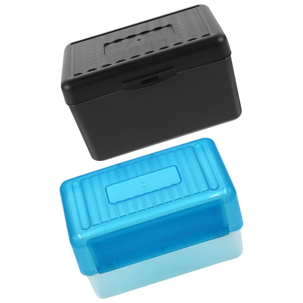 

2 Pcs Recipe Business Supplies Plastic Containers Clip Office Cards Storage Case Name Organizer Holder Desk