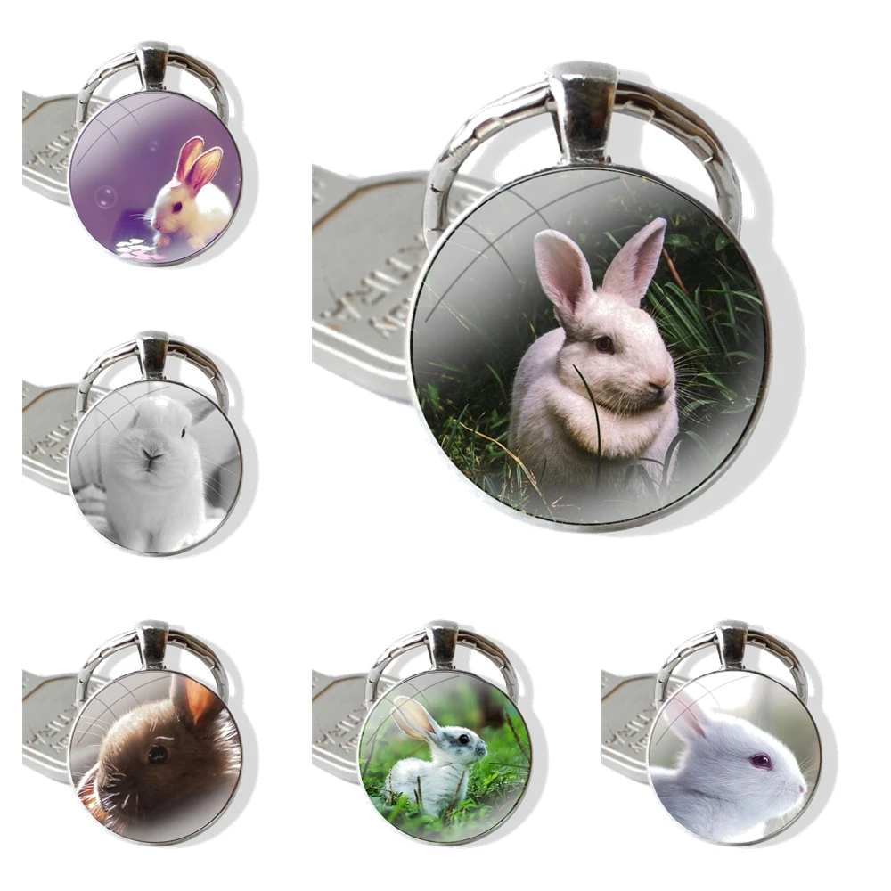 Дизайнерский металлический брелок для ключей со стеклянной подвеской