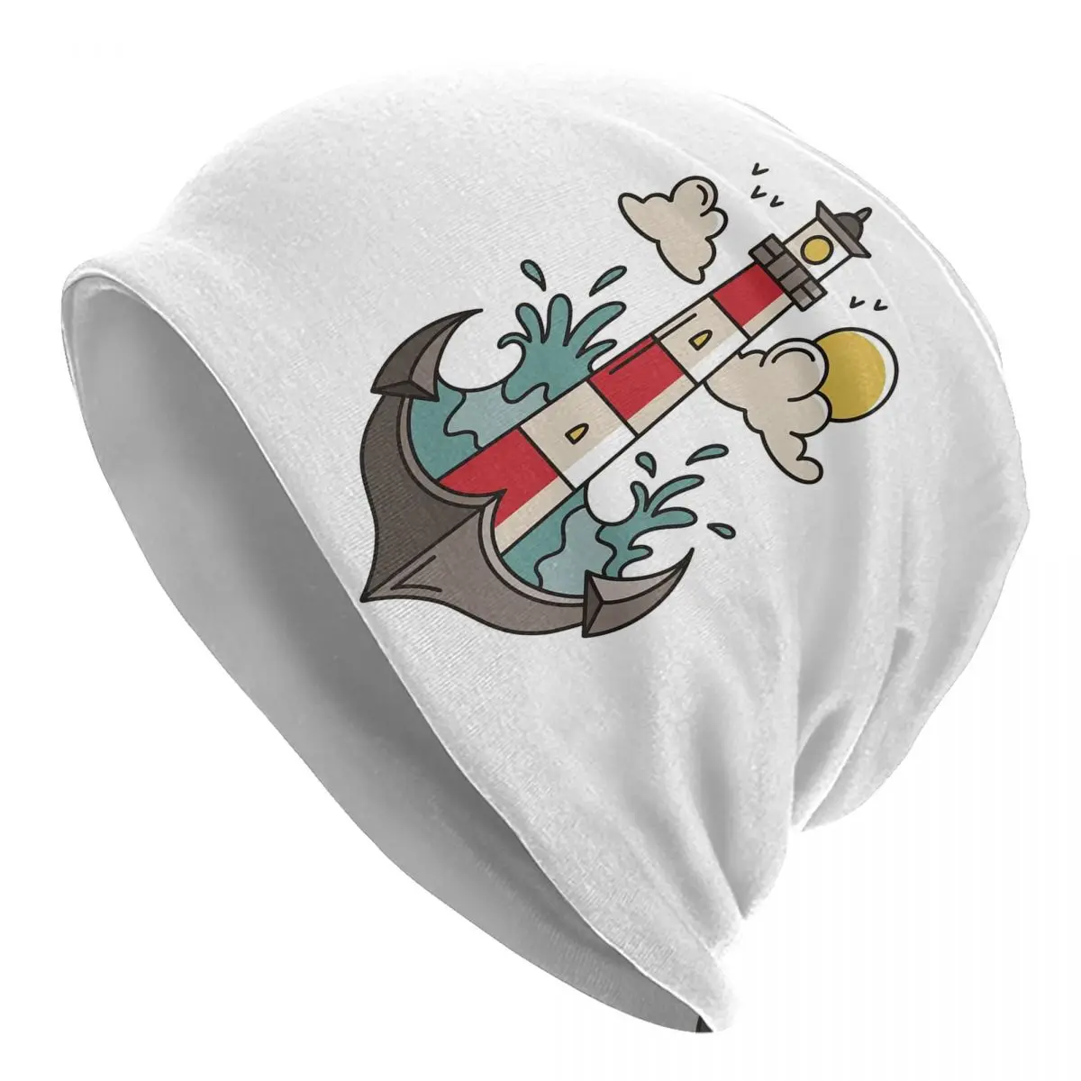 

Шапка-бини трикотажная для мужчин и женщин, теплый модный головной убор с изображением маяков, для улицы, Осень-зима