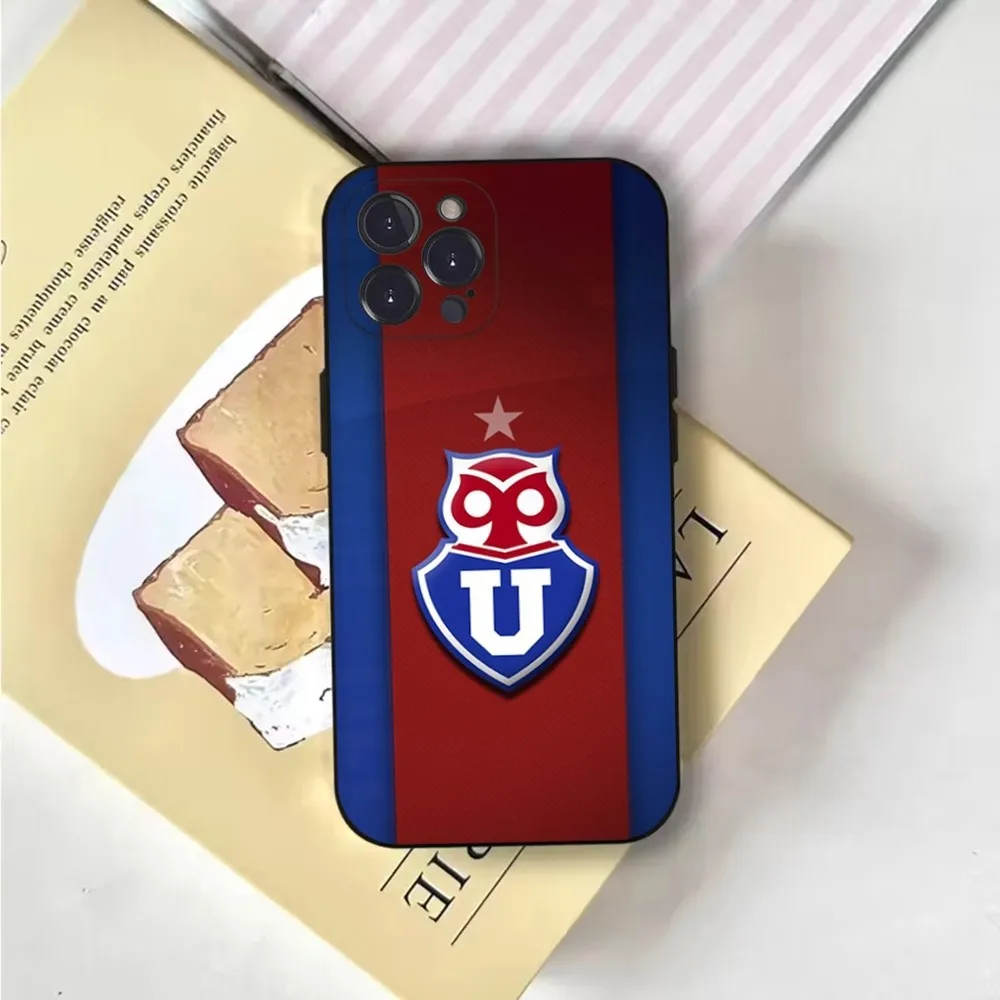 Чехол для телефона с логотипом Chile U-University iPhone 16 15 14 13 12 11 Pro X XS Max XR Plus Mini Soft Black Cover