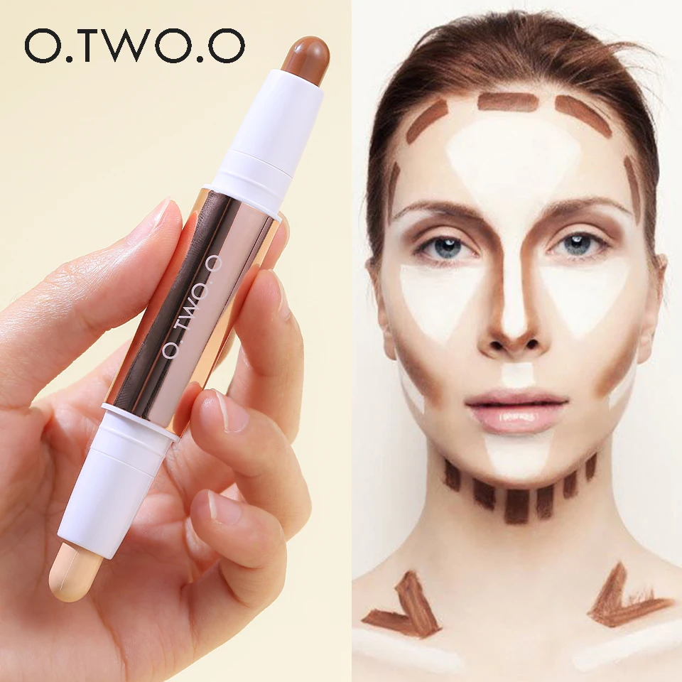 

O.TWO.O Contour Stick Double Head Contour Pen Waterproof Matte Finish Highlighters Shadow Contouring Pencil Cosmetics For Face