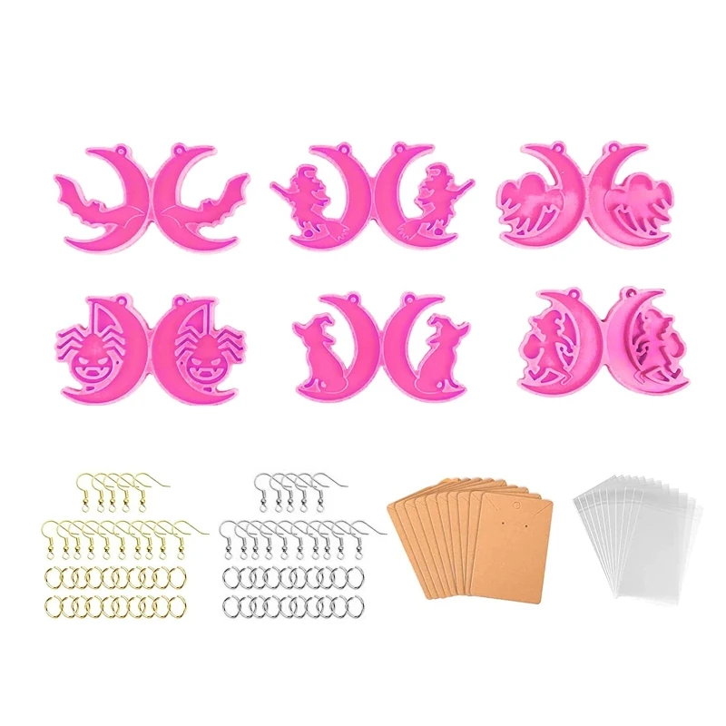 

Pumpkin Bat Spider Skull Shape Earring Silicone Mould Decorating Tool for Women