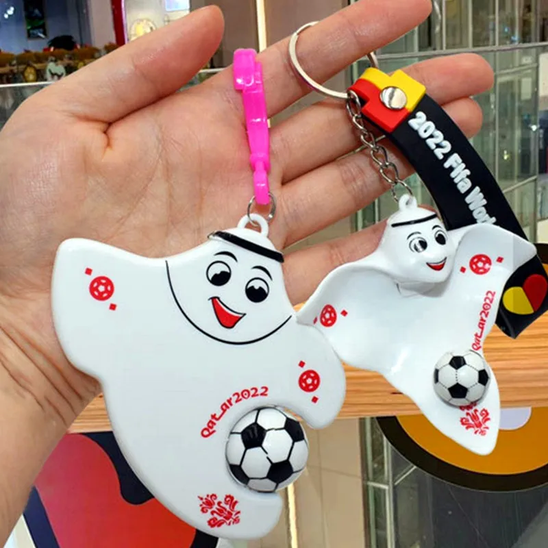 

2022 Qatar Fifa World Cup Mascot La'eeb Keychain Pendant Soccer Table Souvenir Collection Key Ring Key Chain Jewelry Accessorie