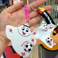 2022 qatar fifa world cup mascot laeeb keychain pendant soccer table souvenir collection key ring key chain jewelry accessorie