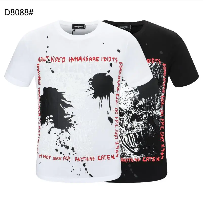 

2021 New Dsquared2 Fashion Trend Advanced Printing Short Sleeve harajuku graphic t shirts men clothing T-shirt D8088