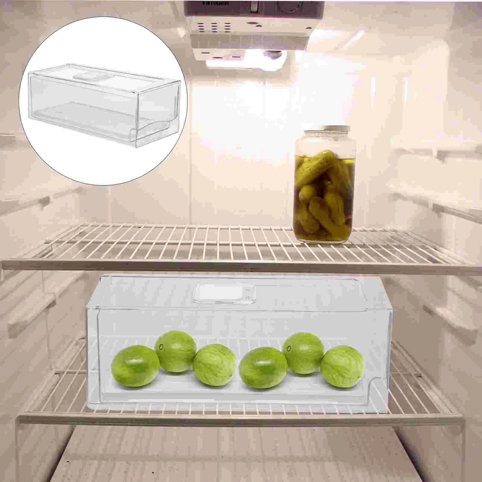 

Drawer Crisper Fruit Storage Containers Fridge Refrigerator Organizer Bins Shelf Plastic Food Cheese