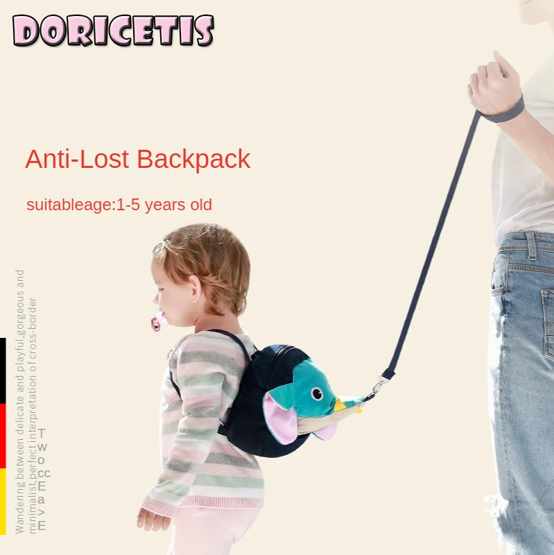 

Children Backpack Soft Cute Elephant Pattern With Traction Rope Outdoor Travel Anti Lost Multifunction Kids Bag New Hot Sale