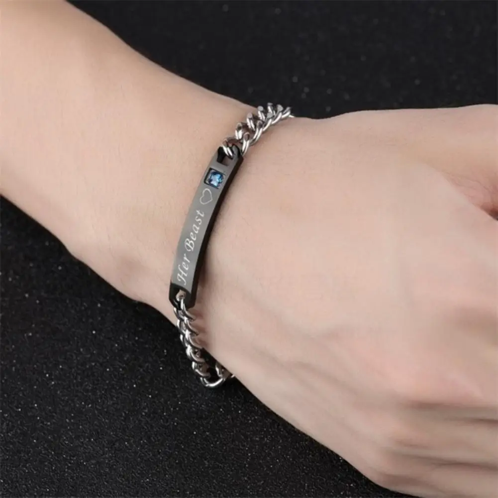 

Stylish Hand Chain Lightweight Anti Fade Eye-catching Exquisite Couple Bracelet Unisex Bracelet Bracelet 2Pcs/Set