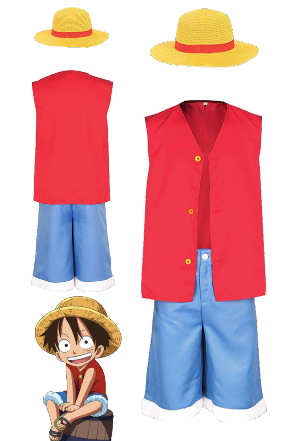 

Костюм для косплея Луффи из аниме «прямая трансляция» для мальчиков