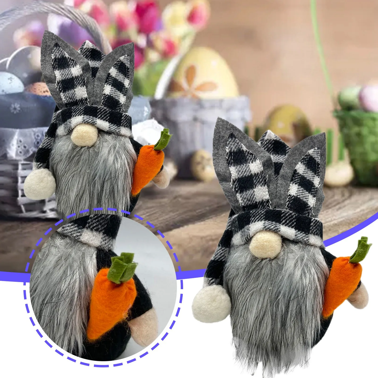 

Go Away Gnomes Garden Decorations Easter Bunny Carrot Dwarf Faceless Doll Decoration Home Christmas Three Decorations