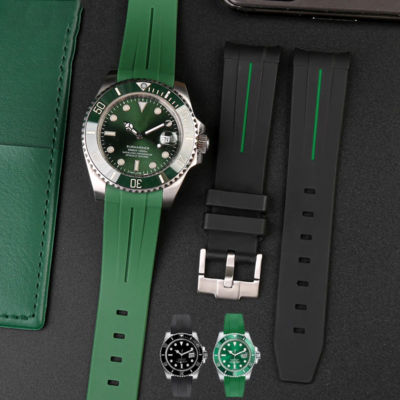 Ремешок силиконовый для часов Water Ghost резиновый водонепроницаемый браслет Rolex GMT