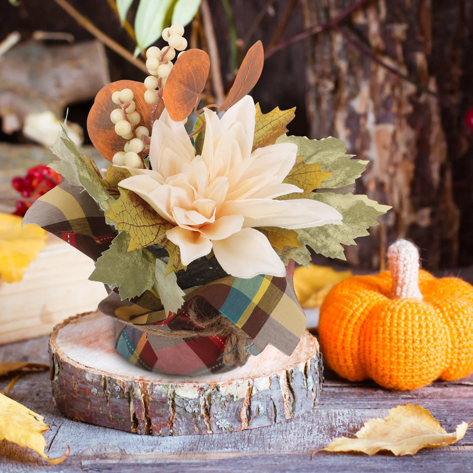 

Artificial Flower Ornament Bouquet Fake Decor Autumn Fall Centerpieces Plastic Table Arrangements