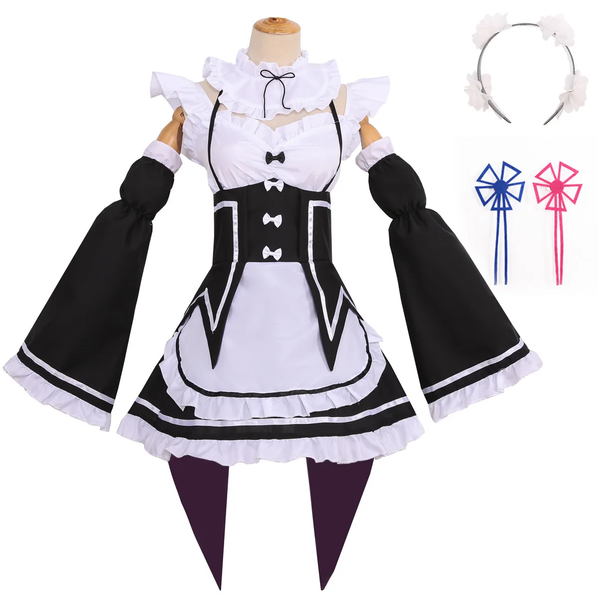 

Rem Ram Maid Cosplay Costumes Re:Zero Kara Hajimeru Isekai Seikatsu Kawaii Cos Dresses Re Life In A Different World Anime Maid