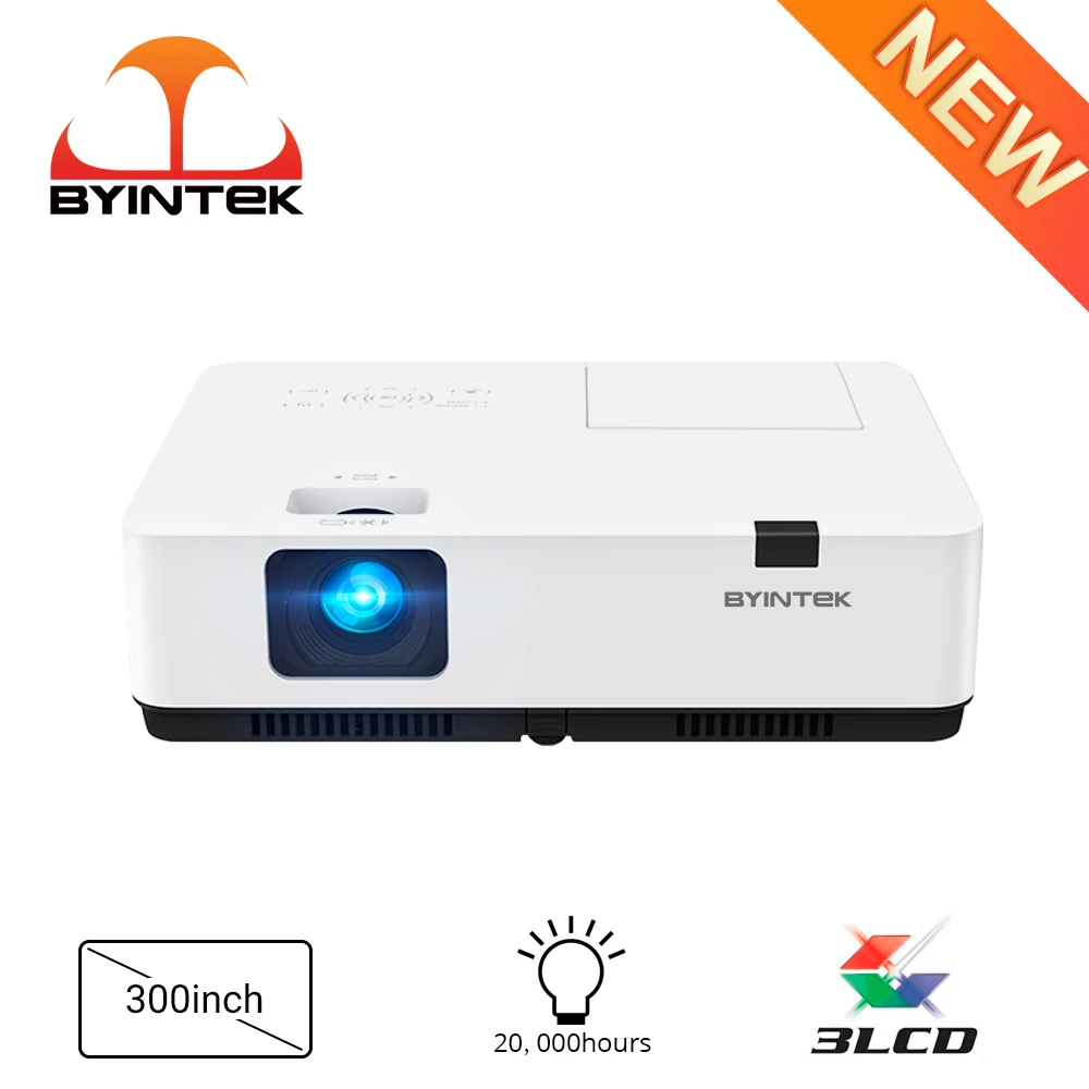 BYINTEK K201 Full HD 1080P 3LCD 300inch Office Home Theater Projector 4K 3D Cinema Education Meeting