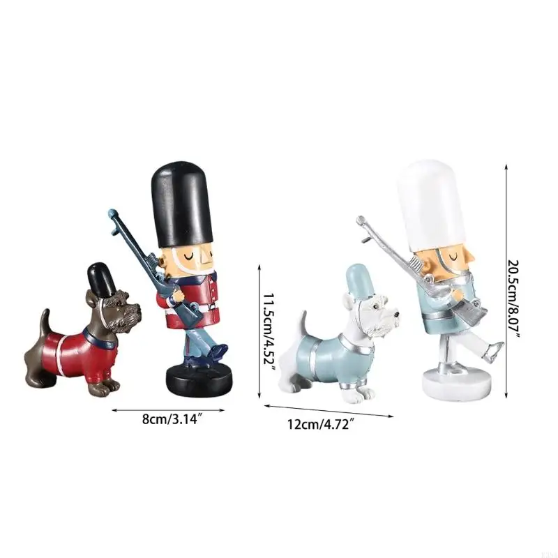 Деревянные фигурки солдата и собаки K3NA