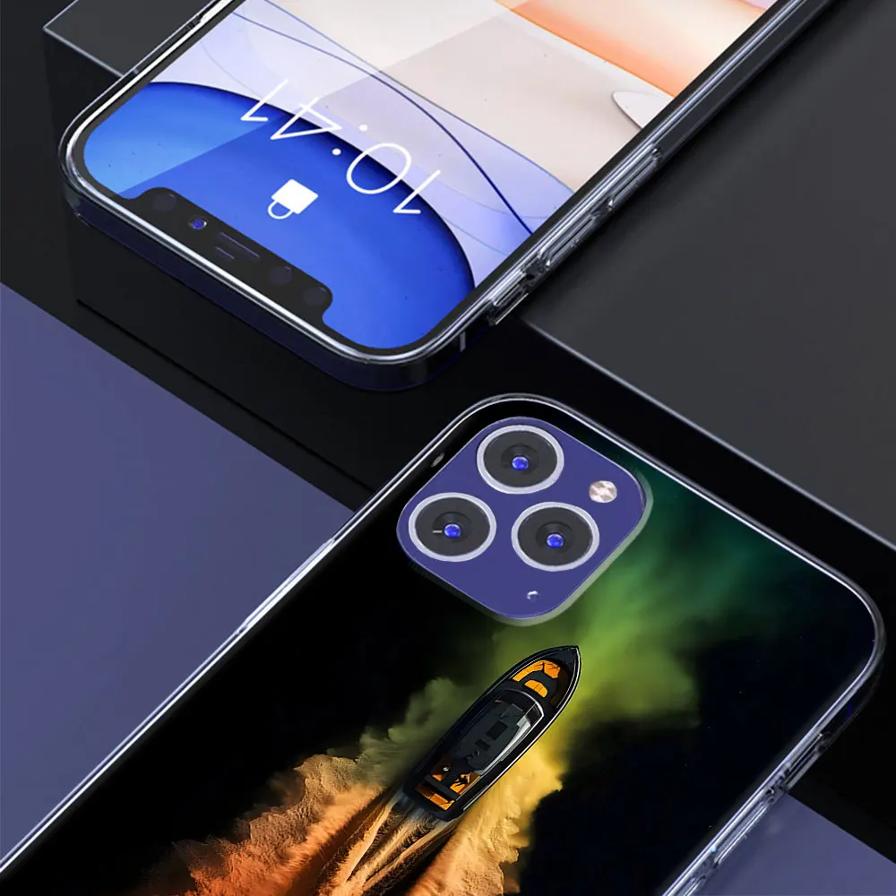 Фото Прозрачный чехол для iPhone 17 Air 14 12 15 Pro 7 8 Plus 13 Mini XR X 6 XS Max 6S, TPU-накладка с дизайном «Глубоководный корабль» и «Белые паруса» №5