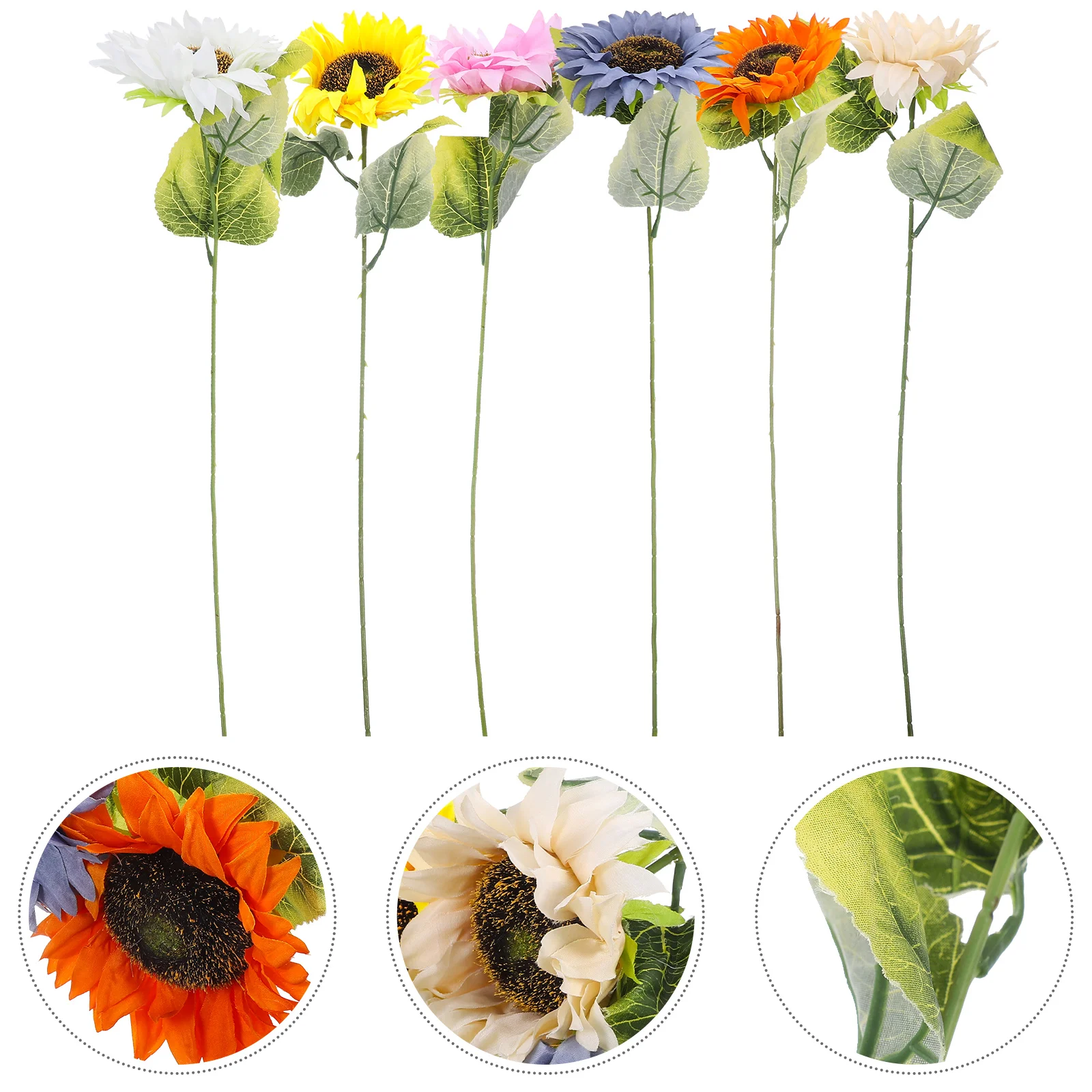 

6pcs Simulation Sunflower Props Artificial Sunflower Decor Home Decor Photo Prop