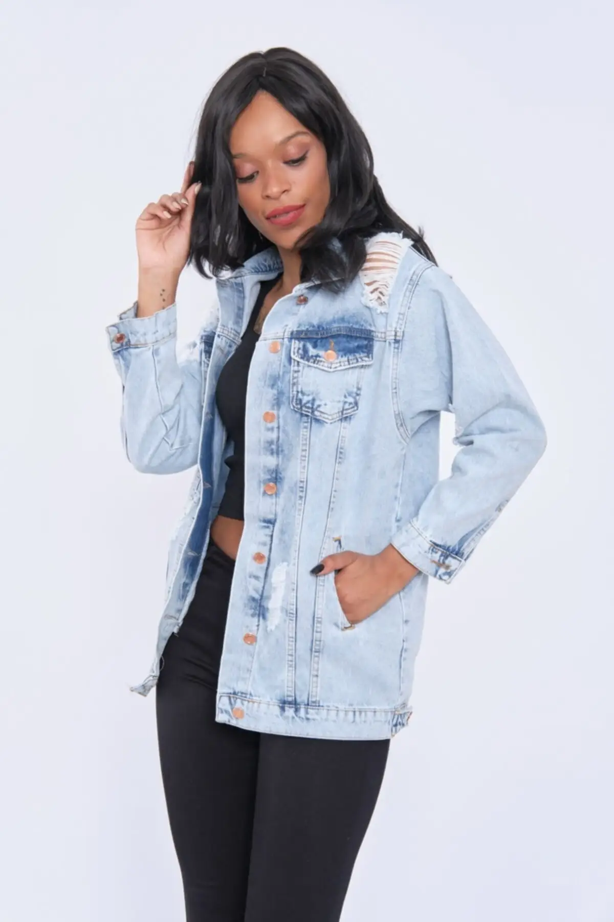 

Women's Fashion Denim Jacket Coat Boy Friend Jeans Jacket