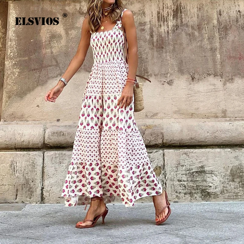 

Платье женское средней длины на бретелях-спагетти с квадратным вырезом