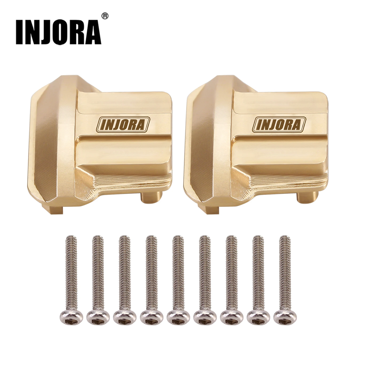 

INJORA 2PCS 11g Brass Front Rear Axle Diff Cover for 1/18 RC Crawler Car TRX4M Upgrade Parts (4M-01)