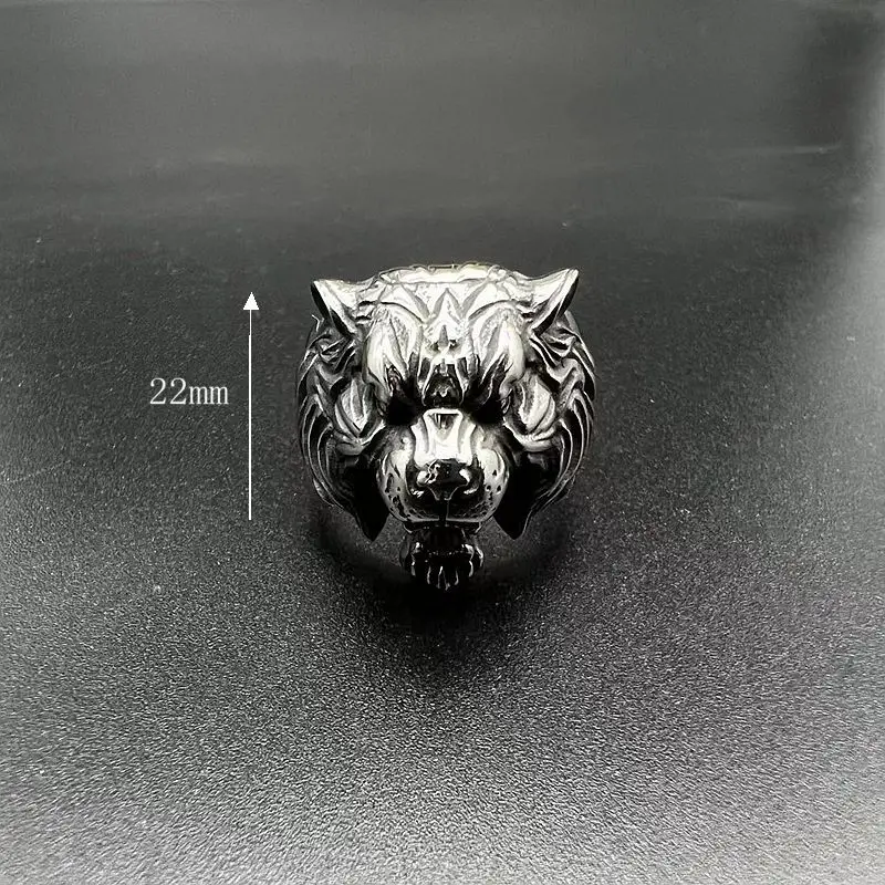

Stainless Steel Punk Tiger Head Men's ring