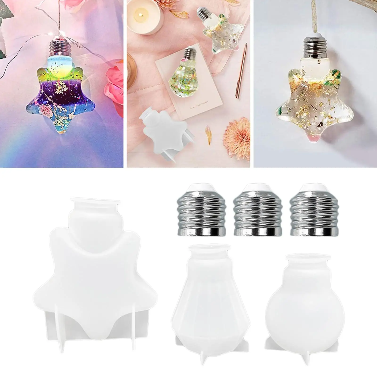 

Silicon Light Bulb Resin Molds DIY Crystal Epoxy Jewelry Casting