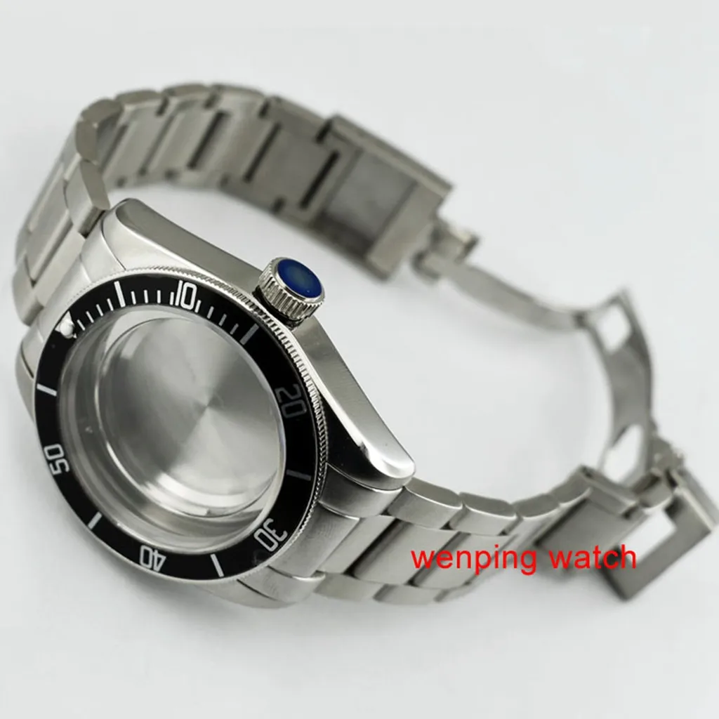 

Corgeut 41mm Black Bezel Watch Case with 316L steel belt Fit Miyota 82series,ETA 2836,Mingzhu 2813/3804 automatic movement P708