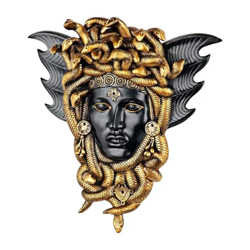 

Unique Medusa Gothic Mythology Legend Snake Statue Greece Wall Hanging Statue Myth Monster Resin Home Living-room Decoration New