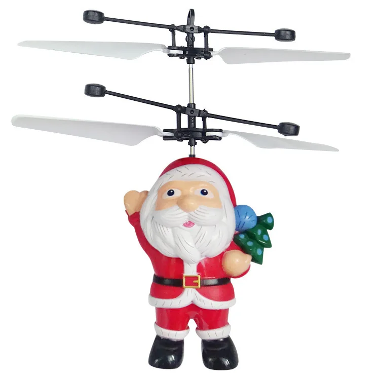 

Christmas Gift 2021 Flying Santa USB levitation Induction Lighting Christmas Drone Cartoon Aircraft Sensor Flying Ball Infrar