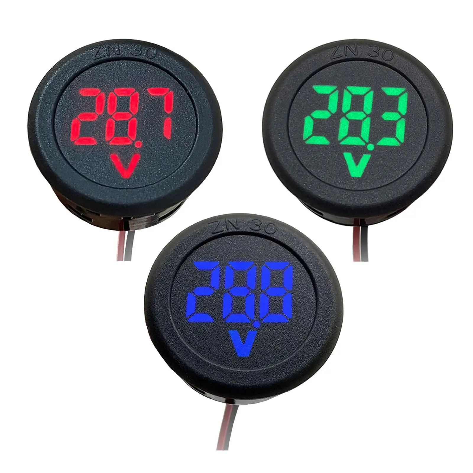 

Two Wire Car Voltmeter DC 4-100V LED Digital Display Truck