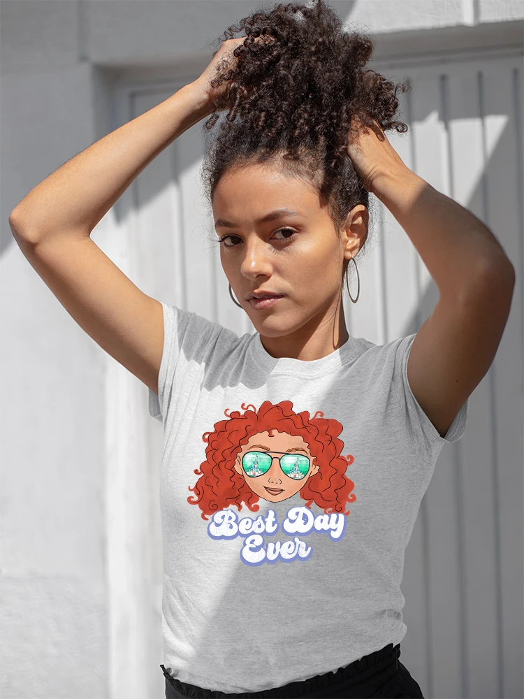 

Модная женская летняя футболка Disney, удобная футболка с рисунком солнцезащитных очков, принцессы, с коротким рукавом, мультяшная женская фут...