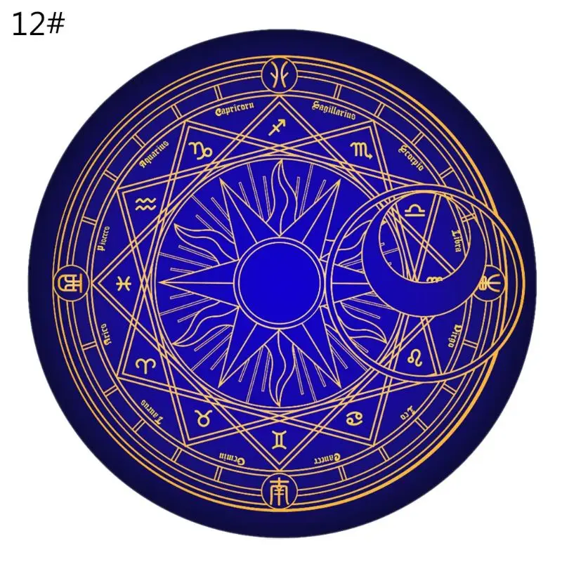 

Diameter 60cm Cartoon Rug Round Tarot Tablecloth Pentagram Sun Moon Divination Party Board Game Table Pad