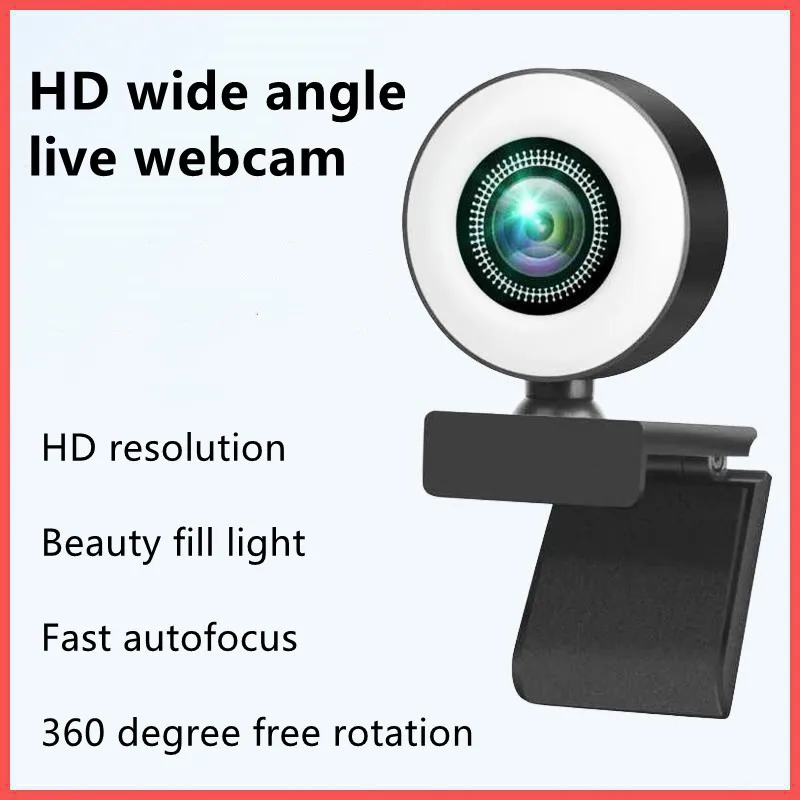 

New Webcam 1080P 2K Full HD Web Camera For PC Computer Laptop USB Web Cam With Microphone and Ring Light Web Camara Webcamera