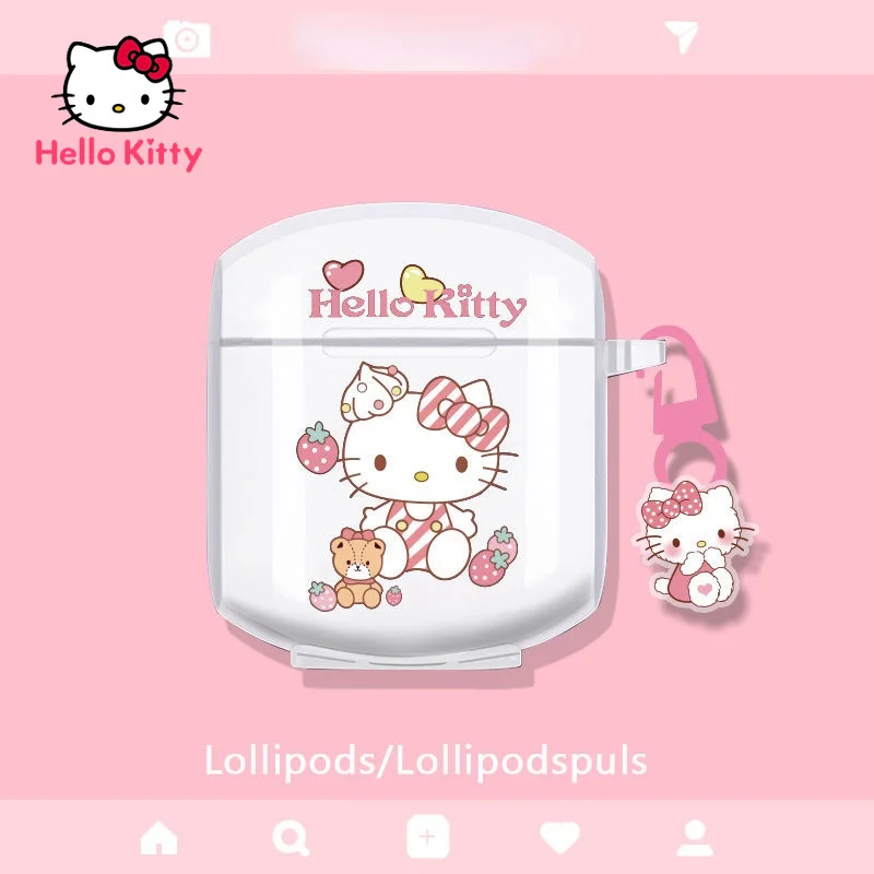 

Hello KittyTransparent Silicone Soft Bluetooth-compatible Earphone Case for AirPods 1 2 3 Cartoon Pendant Cover