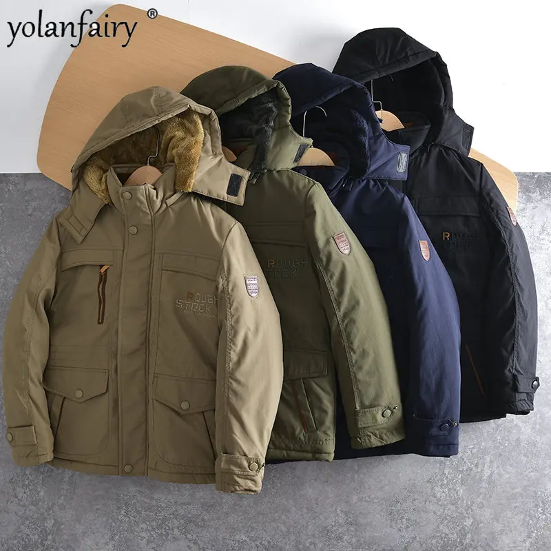 YOLANFAIRY 2022 Winter Jacket Men Parkas Outdoor Waterproof Windproof Jackets for Men Clothes Padded Warm Hooded Coat 남성 의류 FCY