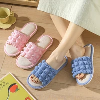 womens comfortable linen flip flops summer girls flat sandal slippers non slip female odor resistant flax slipper