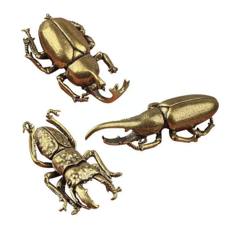 

Antique Bronze 3 Styles Creative Imitation Copper Insect Handle Decoration Solid Brass Beetle Decoration Handicraft Home Decor