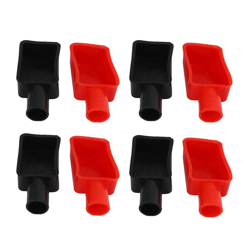 

8 Pcs Car Battery Positive And Negative Protective Covers, Rubber Sleeves, Battery Terminal Protection Sleeves